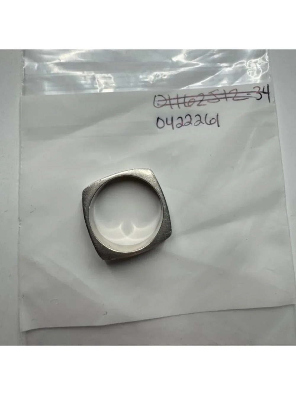 Squared Etched Design Band Sterling Silver 925 Ring Size 8.75